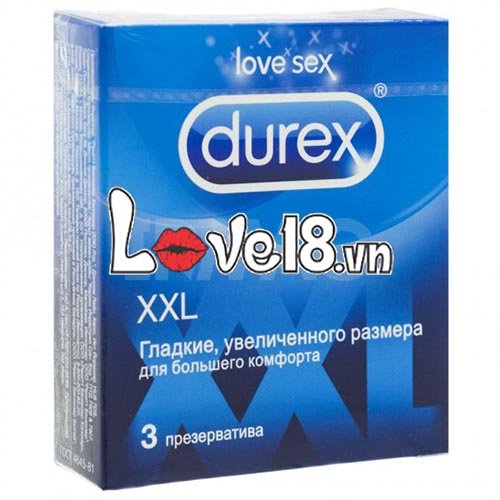 Bao cao su Durex XXL size lớn hộp 3 cái