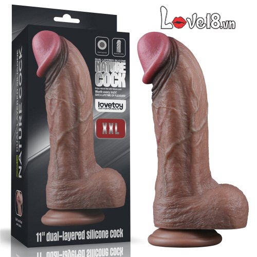 Dương vật giả silicone bạch kim 2 lớp Lovetoy Nature Cock XXL 11in