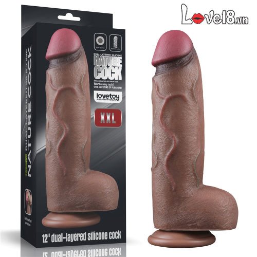 Dương vật giả silicone bạch kim 2 lớp Lovetoy XXL 12in